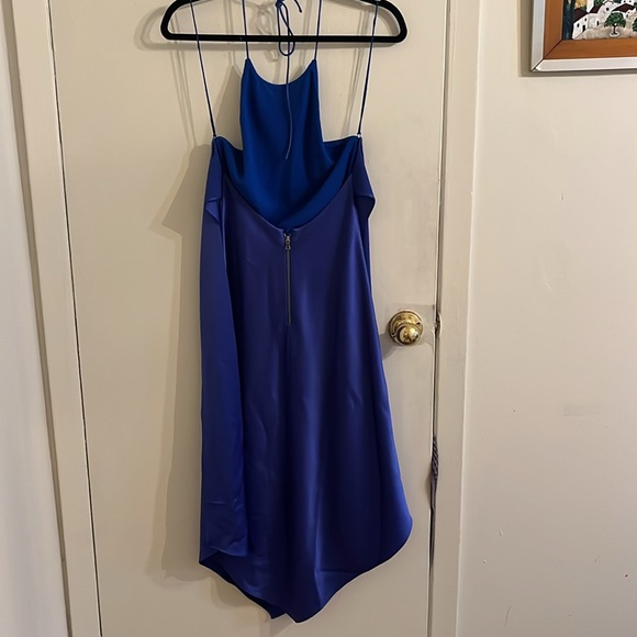Blue Silk Alice and Olivia Halter Dress - Picture 5 of 5